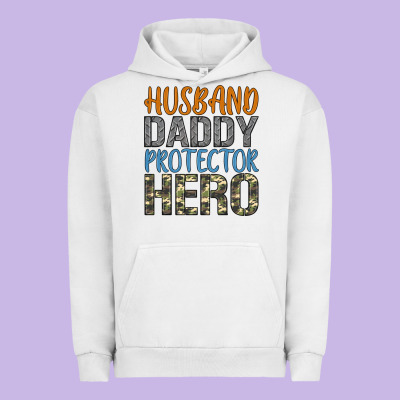 Husband Daddy Protector Hero Urban Hoodie Designed By Artiststas