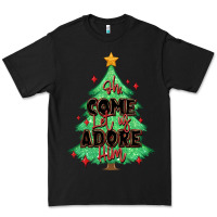 Black oh come let us adore him christmas tree Premium Tee - MaliasSmallBusiness