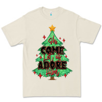 Oh Come Let Us Adore Him Christmas Tree Premium Tee | Teevron