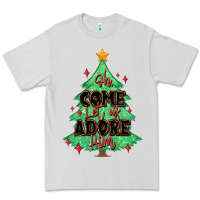 Dove Grey oh come let us adore him christmas tree Premium Tee - MaliasSmallBusiness