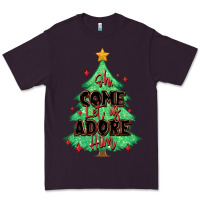 Plum oh come let us adore him christmas tree Premium Tee - MaliasSmallBusiness