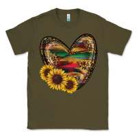Army Green Sunflower Fall Heart Classic Tee - RanaPortraitStore