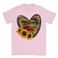 Bubblegum Pink Sunflower Fall Heart Classic Tee - RanaPortraitStore