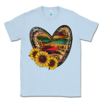 Dusty Blue Sunflower Fall Heart Classic Tee - RanaPortraitStore