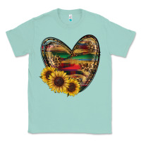 Seafoam Sunflower Fall Heart Classic Tee - RanaPortraitStore