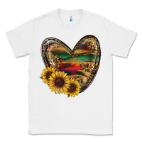 White Sunflower Fall Heart Classic Tee - RanaPortraitStore