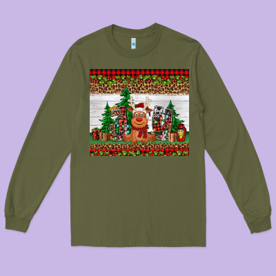 Joy Reindeer Long Sleeve Tee Designed By Jasminsmagicworld