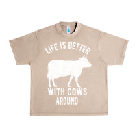 French Oak Life Is Better With Cows Around Urban Heavy Tee - Bettercallsaul