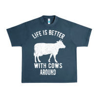 Midnight Navy Life Is Better With Cows Around Urban Heavy Tee - Bettercallsaul