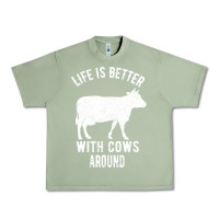 Oil Green Life Is Better With Cows Around Urban Heavy Tee - Bettercallsaul