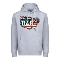 Heather Grey All american dad Premium Hoodie - FaDigitalArtStudio