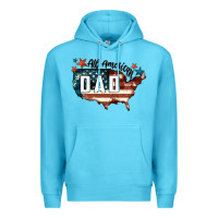 Ocean Blue All american dad Premium Hoodie - FaDigitalArtStudio