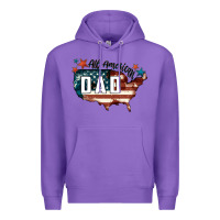 Purple All american dad Premium Hoodie - FaDigitalArtStudio