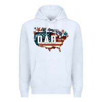 White All american dad Premium Hoodie - FaDigitalArtStudio
