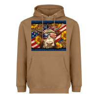 Toasted Coconut Western 4th Of July Cow Heavyweight Hoodie - LillyAllenDesigns