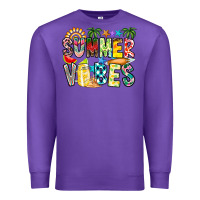 Purple Summer Vibes Premium Sweatshirt - CowhideDigitalArt
