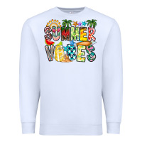 White Summer Vibes Premium Sweatshirt - CowhideDigitalArt