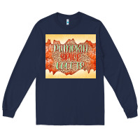 Navy Pumpkin spice latte Long Sleeve Tee - NancyCooperArtShop