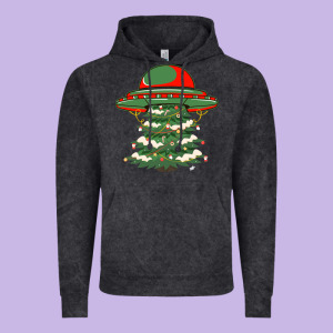 Ufo Christmas Pine Tree Vintage Hoodie Designed By Bettercallsaul