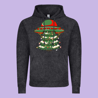 Ufo Christmas Pine Tree Vintage Hoodie Designed By Bettercallsaul