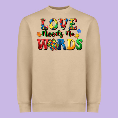 Love Needs No Words Heavyweight Sweatshirt Designed By Cowgirlartshop