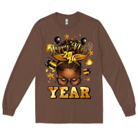 Chestnut happy new year afro messy bun Long Sleeve Tee - texasbilliewilder