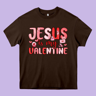 Jesus Is My Valentine Heavy Core Tee Designed By Maliassmallbusiness