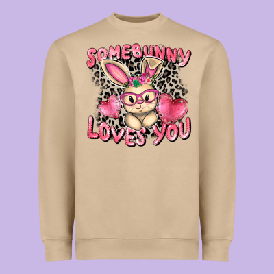 Somebunny Loves You Easter Day Heavyweight Sweatshirt Designed By Cowgirlartshop