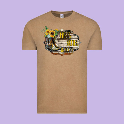 Life Is Better In Boots Vintage Tee Designed By Bettercallsaul