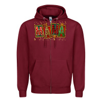 Burgundy Mama Christmas Mother's Day Zipper Hoodie - FaDigitalArtStudio