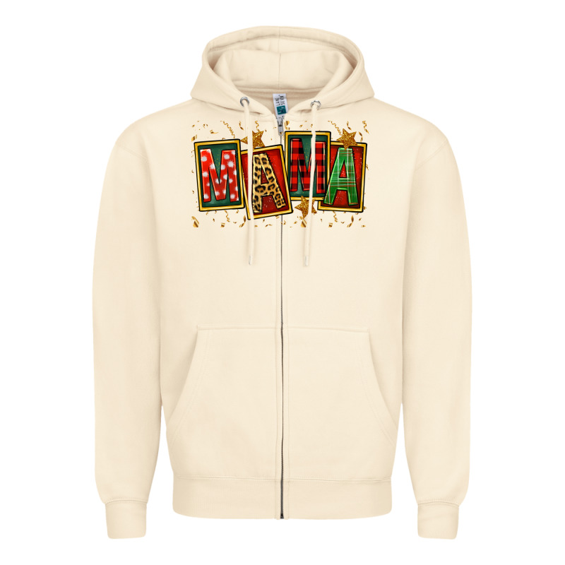 Mama Christmas Mother's Day Zipper Hoodie by FaDigitalArtStudio | Teevron