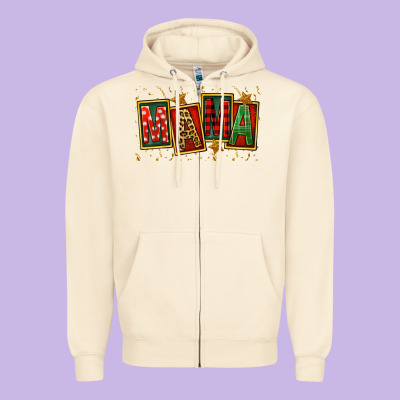 Mama Christmas Mother's Day Zipper Hoodie Designed By Fadigitalartstudio