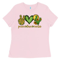 Bubblegum Pink peace love cactus Ladies Tee - Jasminsmagicworld