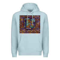Blue Mist Leopard mama Premium Hoodie - FaDigitalArtStudio