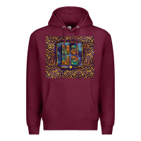 Burgundy Leopard mama Premium Hoodie - FaDigitalArtStudio