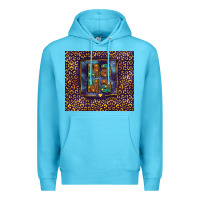 Ocean Blue Leopard mama Premium Hoodie - FaDigitalArtStudio