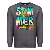 Charcoal Heather Summer Vibes Premium Sweatshirt - CowhideDigitalArt