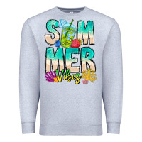 Heather Grey Summer Vibes Premium Sweatshirt - CowhideDigitalArt