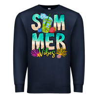 Navy Summer Vibes Premium Sweatshirt - CowhideDigitalArt