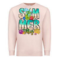 Pale Pink Summer Vibes Premium Sweatshirt - CowhideDigitalArt
