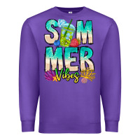 Purple Summer Vibes Premium Sweatshirt - CowhideDigitalArt