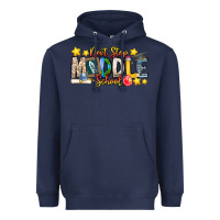 Navy Next Stop Middle School Heavyweight Hoodie - CowhideDigitalArt