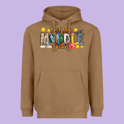 Next Stop Middle School Heavyweight Hoodie Designed By Cowhidedigitalart