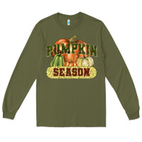 Army Green Pumpkin season Long Sleeve Tee - NancyCooperArtShop