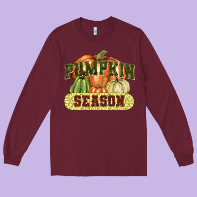 Pumpkin Season Long Sleeve Tee Designed By Nancycooperartshop