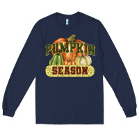 Navy Pumpkin season Long Sleeve Tee - NancyCooperArtShop
