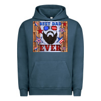 Pigment Midnight Navy best dad ever american flag Urban Hoodie - Artiststas