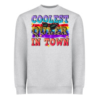 Heather Grey Coolest queer in town Heavyweight Sweatshirt - CowGirlArtShop