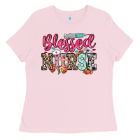 Bubblegum Pink blessed nurse Ladies Tee - NancyCooperArtShop