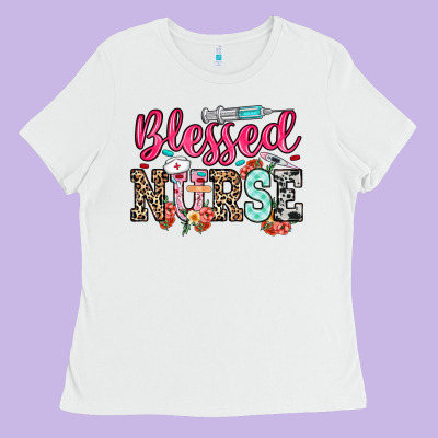 Blessed Nurse Ladies Tee Designed By Nancycooperartshop